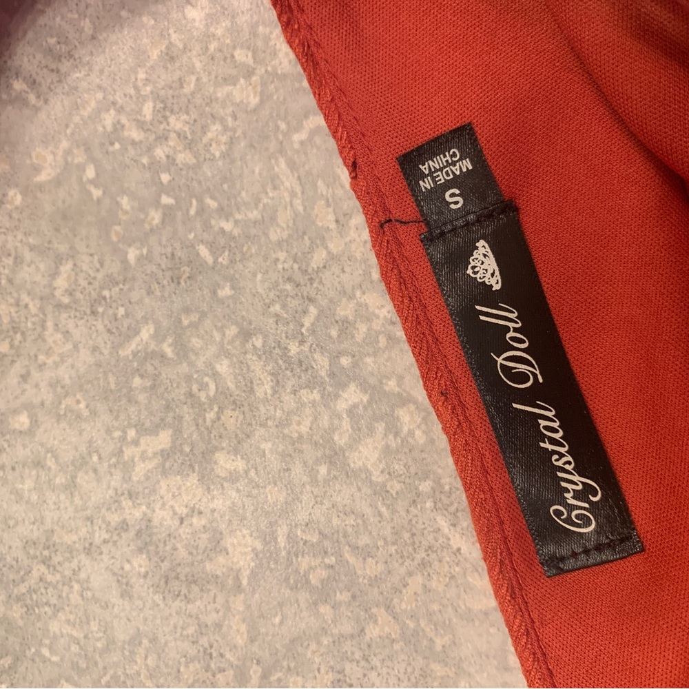 Crystal Doll Orange Dress Size S - Picture 3 of 3